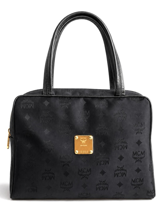 MCM Handbags - Authentic MCM Black Logo Monogram Tote w/ COA